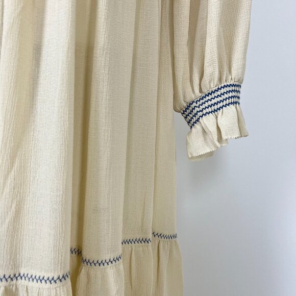 NWOT SEE BY CHLOÉ Embroidered Georgette Maxi Dress Long Sleeves Ruffles Sz 36 - Picture 5 of 15